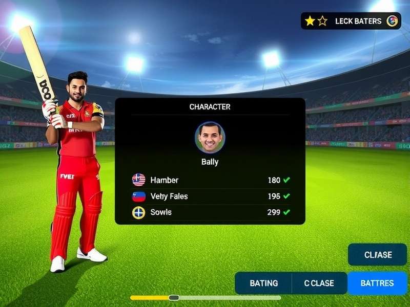 Ahmedabad Avengers match gameplay showing batting interface