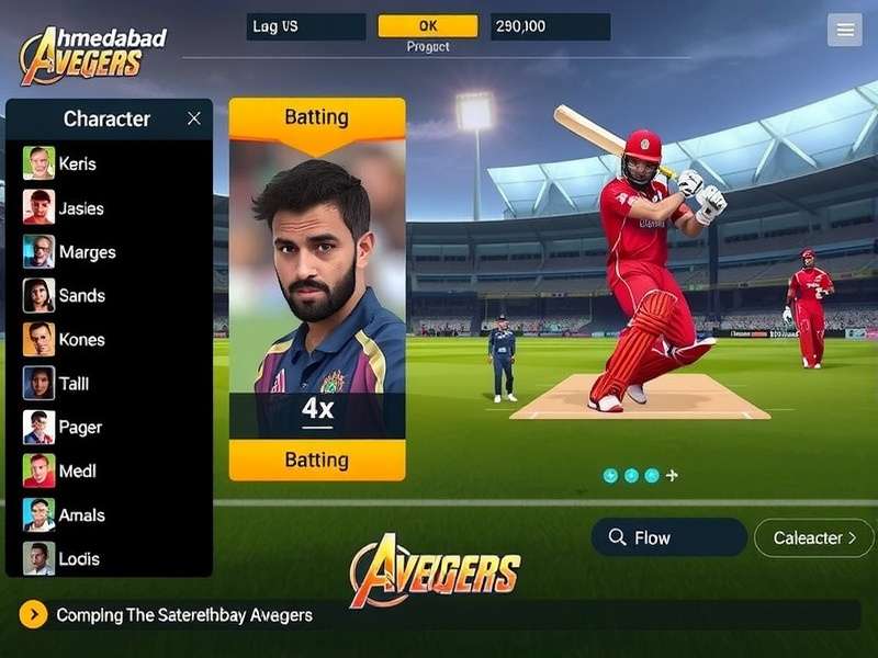 Ahmedabad Avengers gameplay screenshot showing character selection